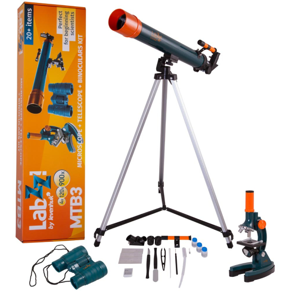 Комплект микроскоп телескоп и бинокъл Levenhuk LabZZ MTB3