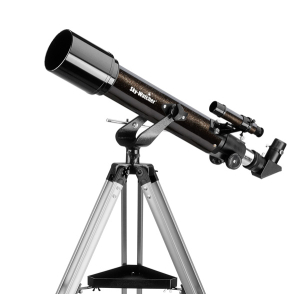 Телескоп рефрактор Sky-Watcher Mercury 70/500 върху черна азимутална монтировка AZ2 и алуминиев триножник